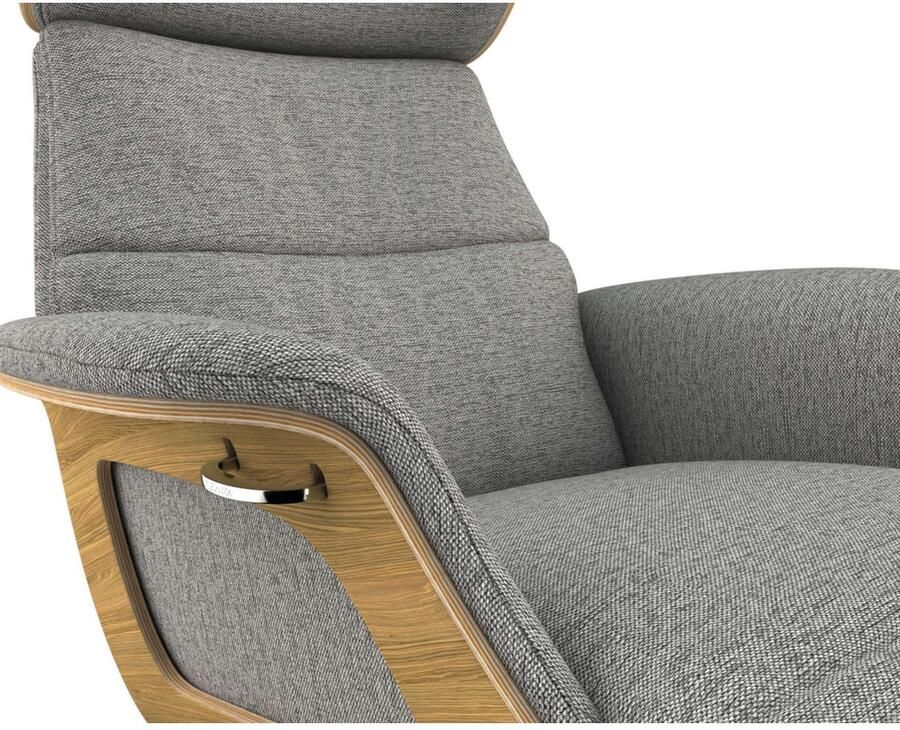 FLEXLUX Loungestoel Clement chaise longue relaxstoel ligstoel Rug- en hoofdsteunverstelling armleuning geolied eiken voet van aluminium