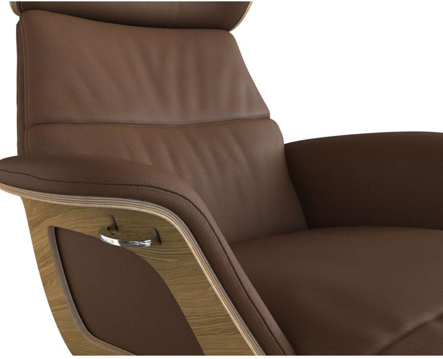 FLEXLUX Loungestoel Clement chaise longue relaxstoel ligstoel Rug- en hoofdsteunverstelling armleuning geolied eiken voet van aluminium