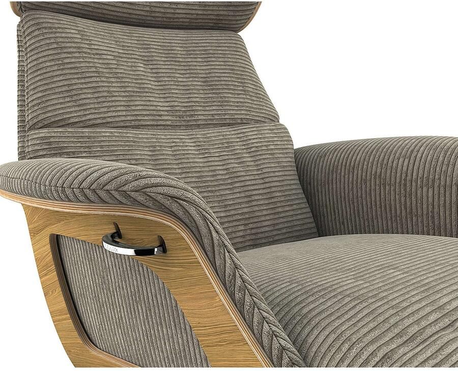 FLEXLUX Loungestoel Clement chaise longue relaxstoel ligstoel Rug- en hoofdsteunverstelling armleuning geolied eiken voet van aluminium