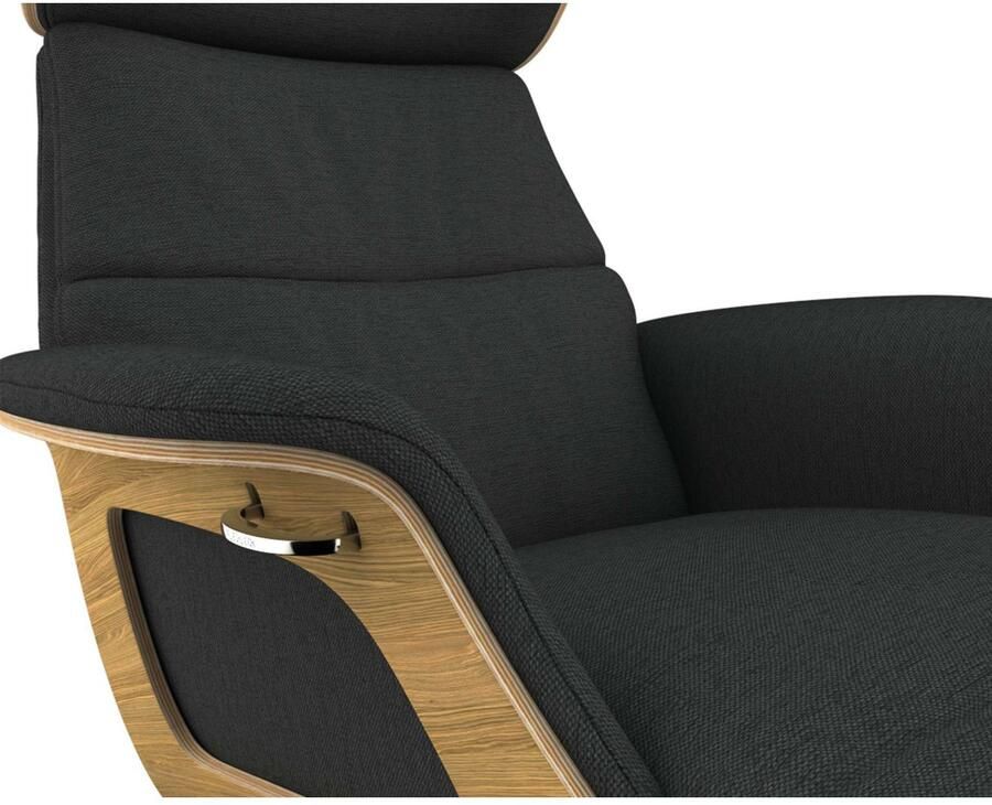 FLEXLUX Loungestoel Clement chaise longue relaxstoel ligstoel Rug- en hoofdsteunverstelling armleuning geolied eiken voet van aluminium