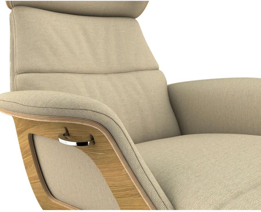 FLEXLUX Loungestoel Clement chaise longue relaxstoel ligstoel Rug- en hoofdsteunverstelling armleuning geolied eiken voet van aluminium