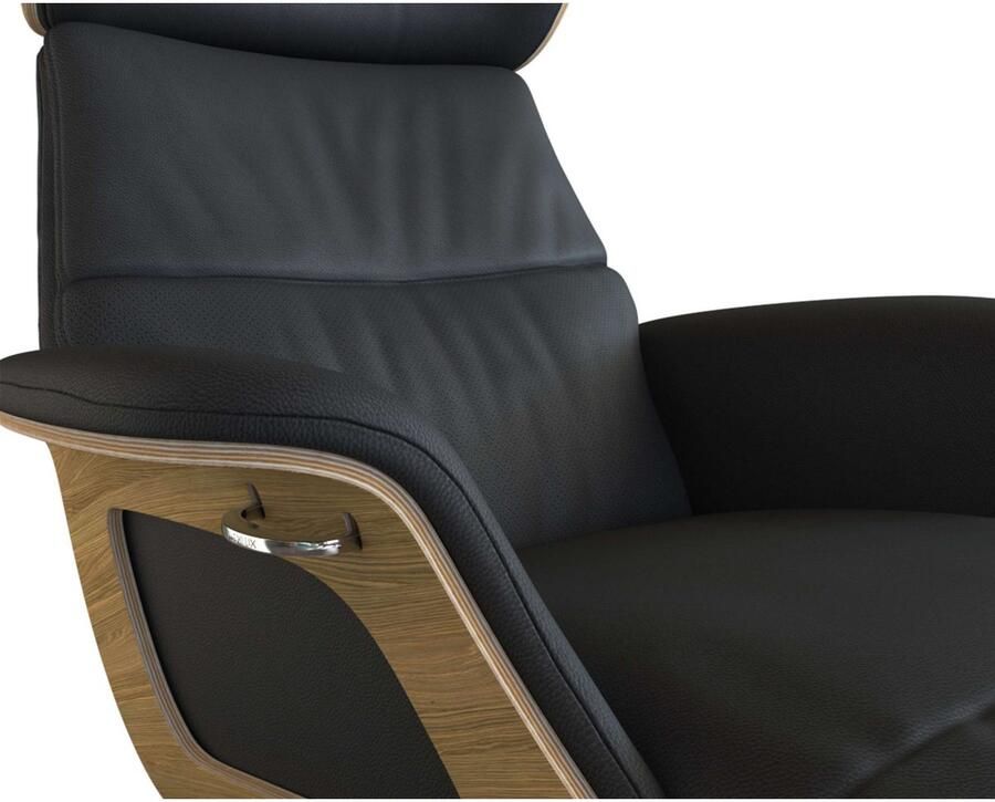 FLEXLUX Loungestoel Clement chaise longue relaxstoel ligstoel Rug- en hoofdsteunverstelling armleuning geolied eiken voet van aluminium