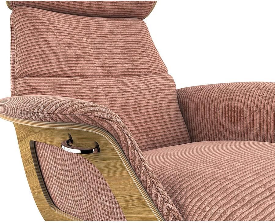 FLEXLUX Loungestoel Clement chaise longue relaxstoel ligstoel Rug- en hoofdsteunverstelling armleuning geolied eiken voet van aluminium