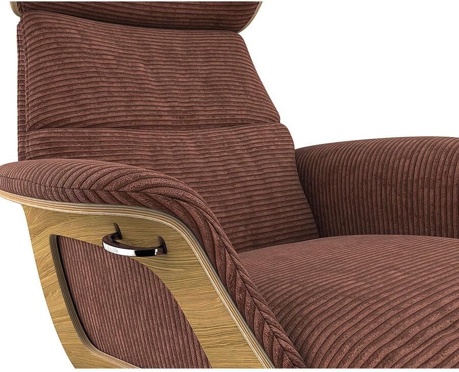 FLEXLUX Loungestoel Clement chaise longue relaxstoel ligstoel Rug- en hoofdsteunverstelling armleuning geolied eiken voet van aluminium