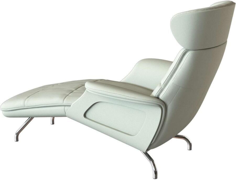 FLEXLUX Loungestoel Clement chaise longue relaxstoel ligstoel Rug- en hoofdsteunverstelling armleuning gepolsterd geolied voet van aluminium - Foto 4