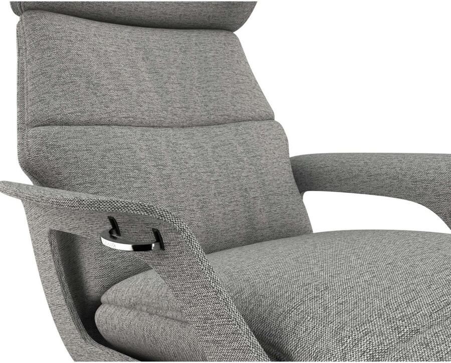 FLEXLUX Loungestoel Clement chaise longue relaxstoel ligstoel Rug- en hoofdsteunverstelling armleuning gepolsterd geolied voet van aluminium