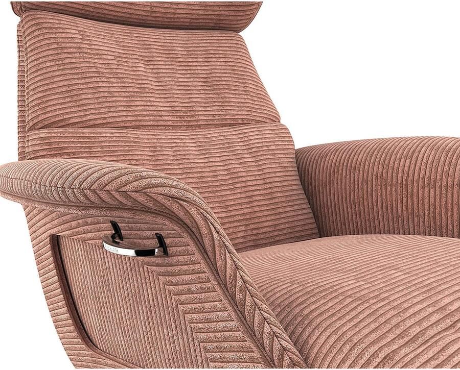 FLEXLUX Loungestoel Clement chaise longue relaxstoel ligstoel Rug- en hoofdsteunverstelling armleuning gepolsterd geolied voet van aluminium