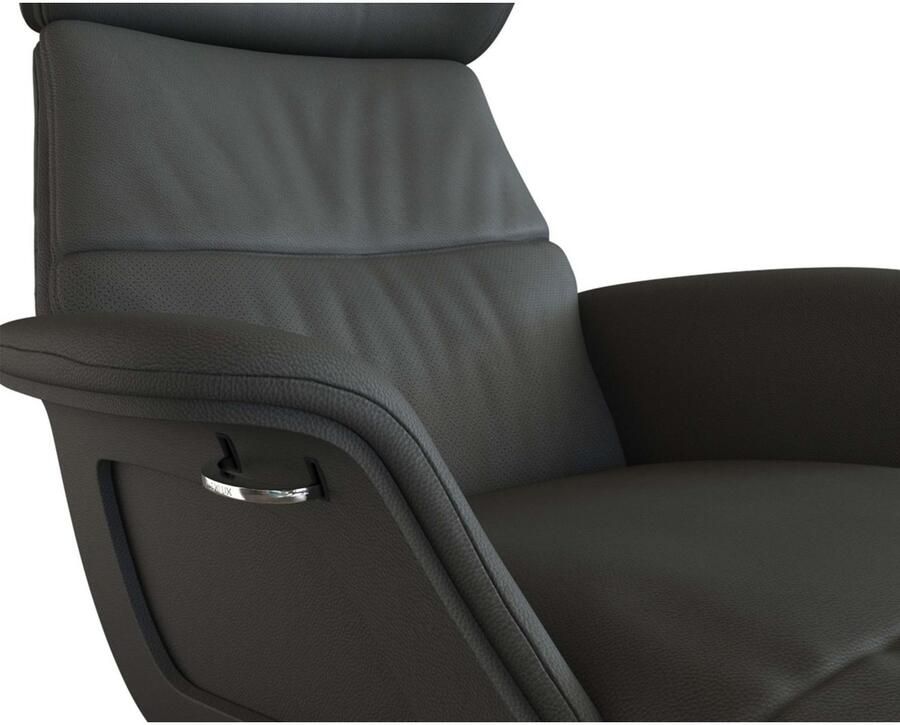 FLEXLUX Loungestoel Clement chaise longue relaxstoel ligstoel Rug- en hoofdsteunverstelling armleuning gepolsterd geolied voet van aluminium