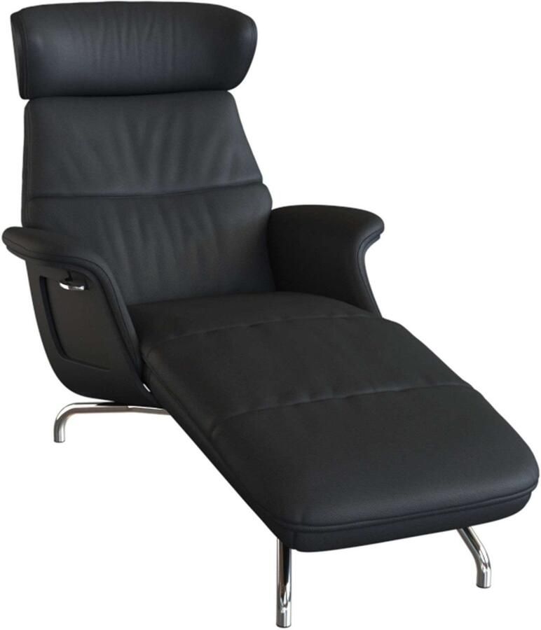 FLEXLUX Loungestoel Clement chaise longue relaxstoel ligstoel Rug- en hoofdsteunverstelling armleuning gepolsterd geolied voet van aluminium - Foto 5