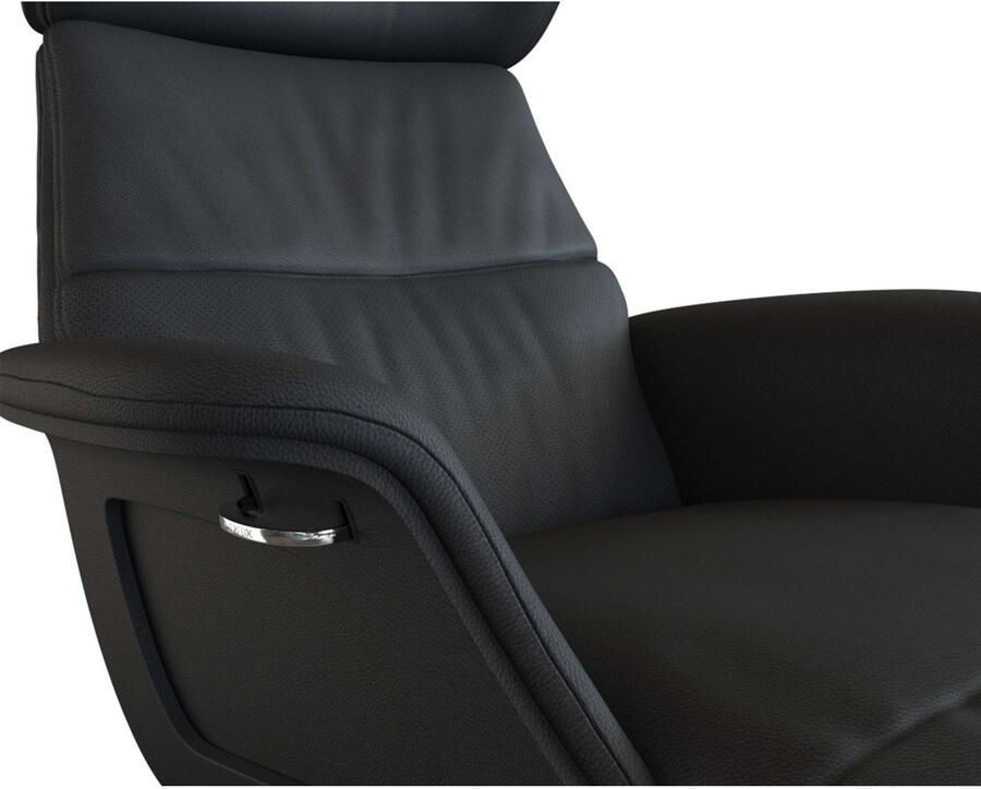 FLEXLUX Loungestoel Clement chaise longue relaxstoel ligstoel Rug- en hoofdsteunverstelling armleuning gepolsterd geolied voet van aluminium