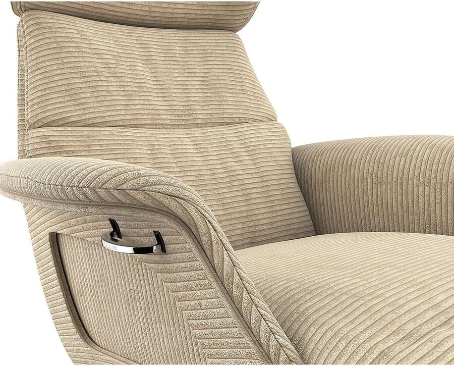 FLEXLUX Loungestoel Clement chaise longue relaxstoel ligstoel Rug- en hoofdsteunverstelling armleuning gepolsterd geolied voet van aluminium