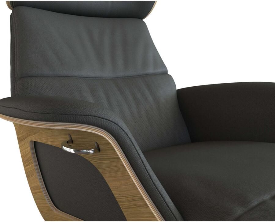 FLEXLUX Loungestoel Clement chaise longue relaxstoel ligstoel Rug- en hoofdsteunverstelling armleuning gepolsterd geolied voet van aluminium