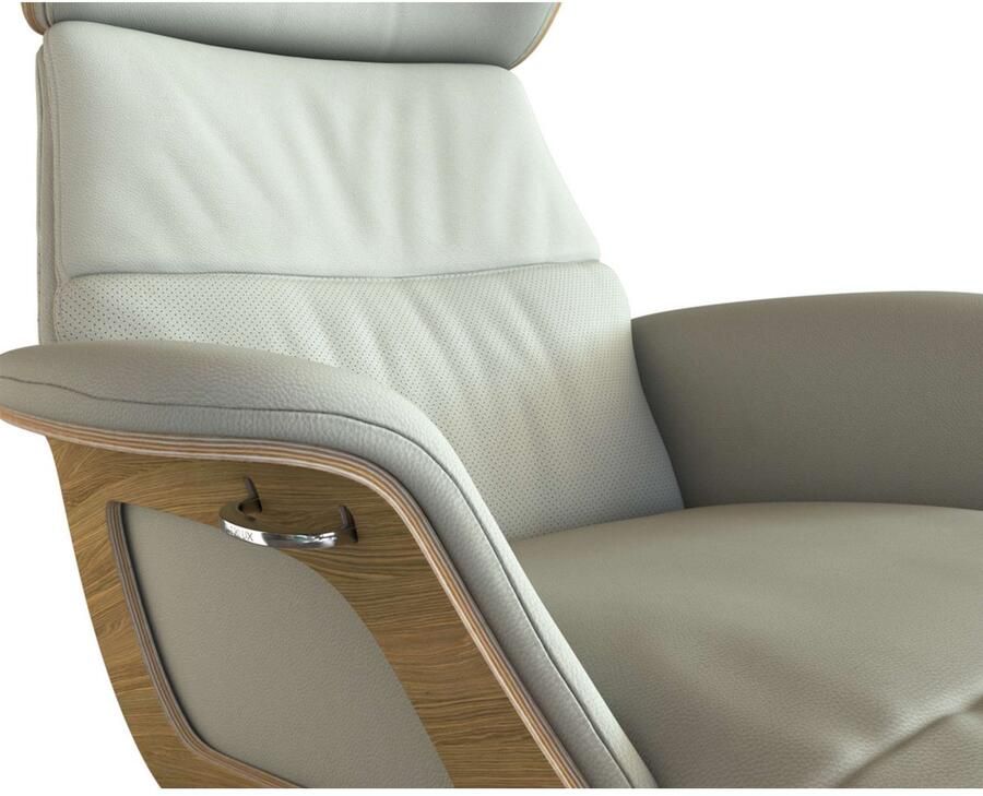 FLEXLUX Loungestoel Clement chaise longue relaxstoel ligstoel Rug- en hoofdsteunverstelling armleuning gepolsterd geolied voet van aluminium