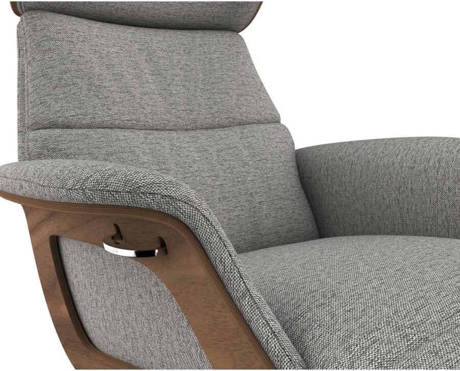 FLEXLUX Loungestoel Clement chaise longue relaxstoel ligstoel Rug- en hoofdsteunverstelling armleuning walnoot voet van aluminium