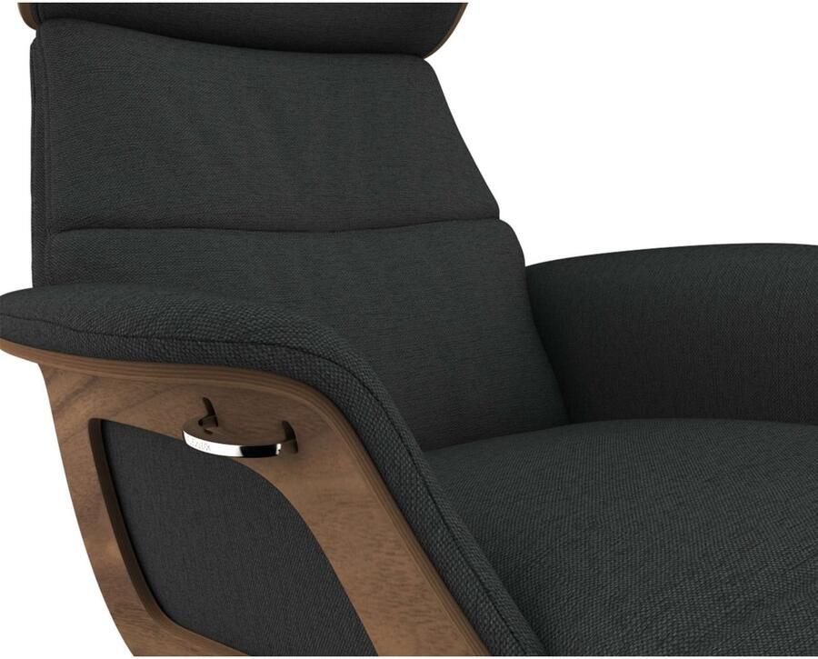 FLEXLUX Loungestoel Clement chaise longue relaxstoel ligstoel Rug- en hoofdsteunverstelling armleuning walnoot voet van aluminium