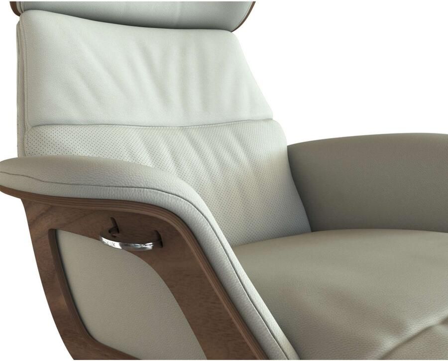 FLEXLUX Loungestoel Clement chaise longue relaxstoel ligstoel Rug- en hoofdsteunverstelling armleuning walnoot voet van aluminium