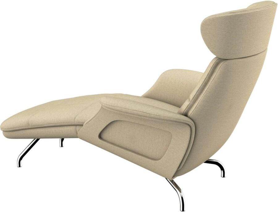 FLEXLUX Loungestoel Clement chaise longue relaxstoel ligstoel Rug- en hoofdsteunverstelling armleuning gepolsterd geolied voet van aluminium - Foto 4