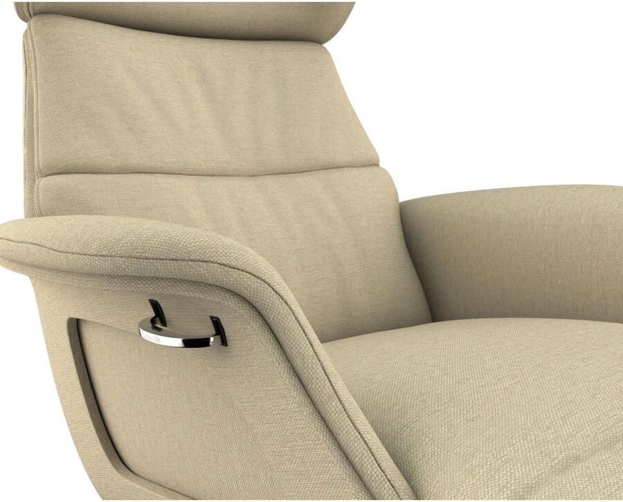 FLEXLUX Loungestoel Clement chaise longue relaxstoel ligstoel Rug- en hoofdsteunverstelling armleuning gepolsterd geolied voet van aluminium