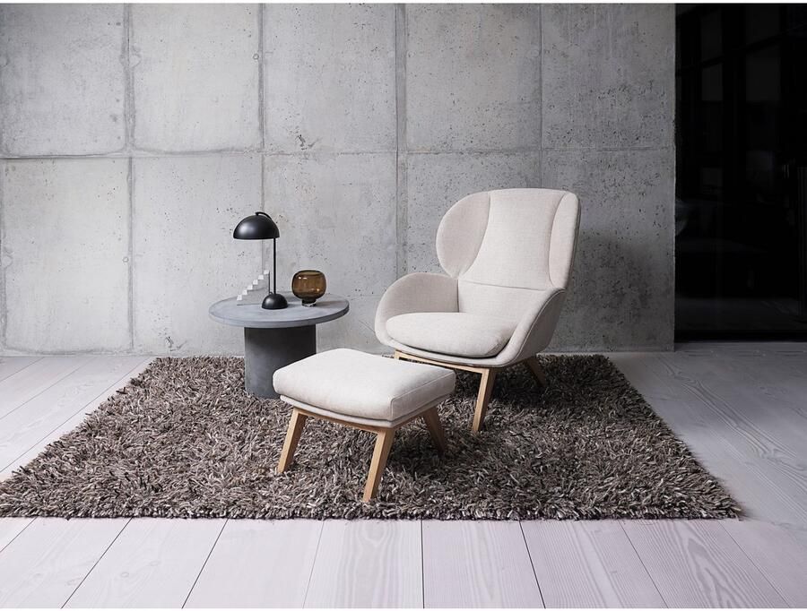 FLEXLUX Oorfauteuil Adria designstoel loungestoel Stijl & comfort organische vorm zwarte houten voet - Foto 4