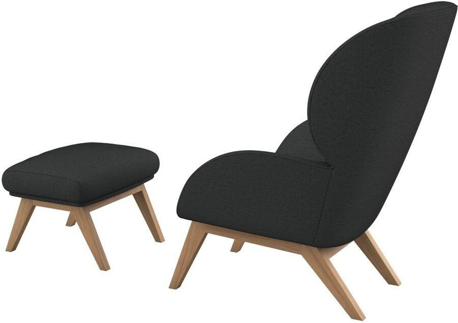 FLEXLUX Oorfauteuil Adria Stijl & comfort organische vorm eikenhouten voet - Foto 11