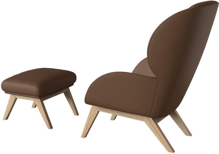 FLEXLUX Oorfauteuil Adria Stijl & comfort organische vorm eikenhouten voet - Foto 4