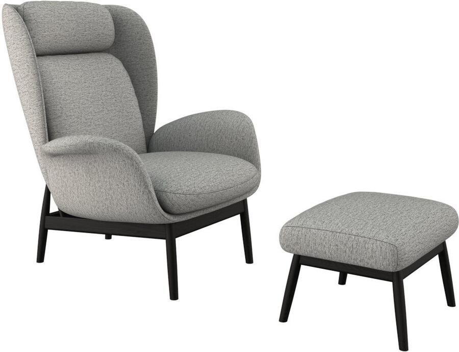 FLEXLUX Oorfauteuil Padova Scandic design fauteuil eersteklas zit- en feelgoodcomfort Stijl & comfort organische vorm geïntegreerde lendensteun zwarte voet - Foto 3