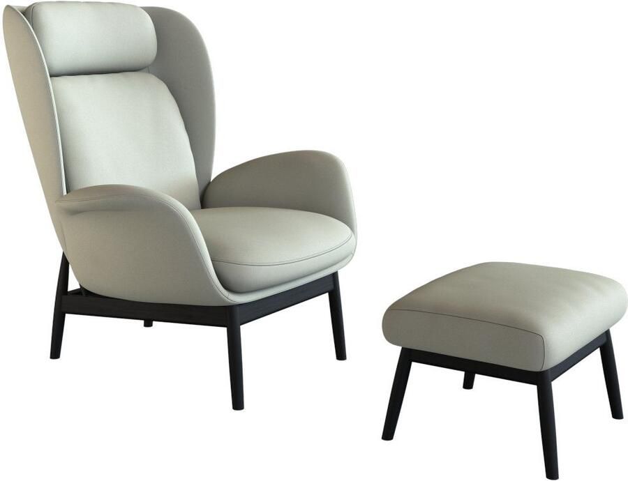 FLEXLUX Oorfauteuil Padova Scandic design fauteuil eersteklas zit- en feelgoodcomfort Stijl & comfort organische vorm geïntegreerde lendensteun zwarte voet - Foto 3