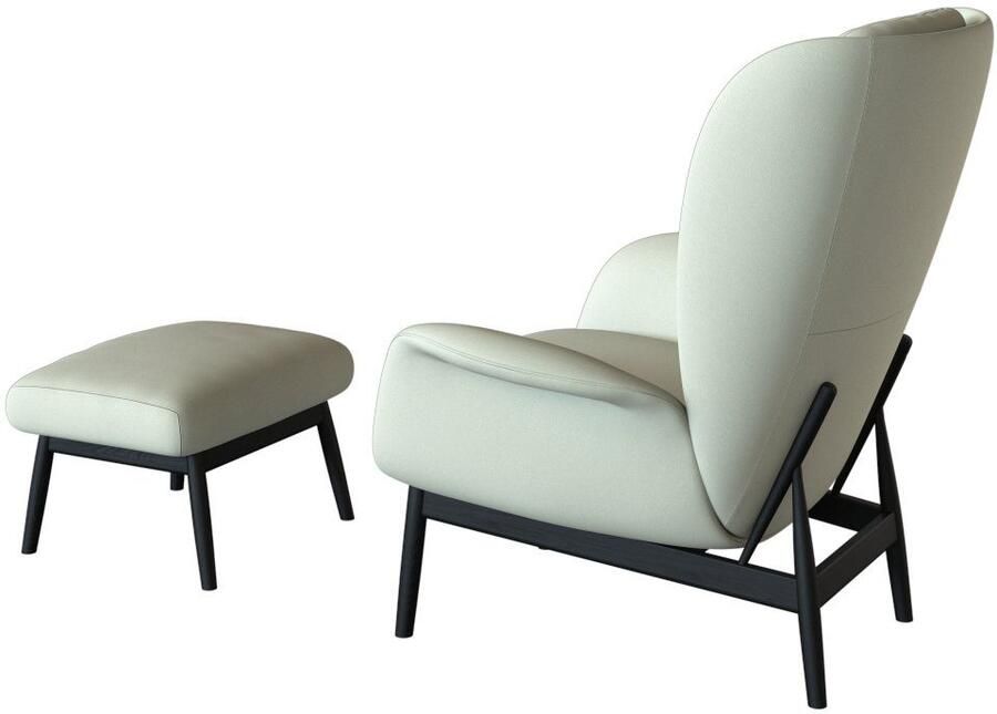 FLEXLUX Oorfauteuil Padova Scandic design fauteuil eersteklas zit- en feelgoodcomfort Stijl & comfort organische vorm geïntegreerde lendensteun zwarte voet - Foto 5