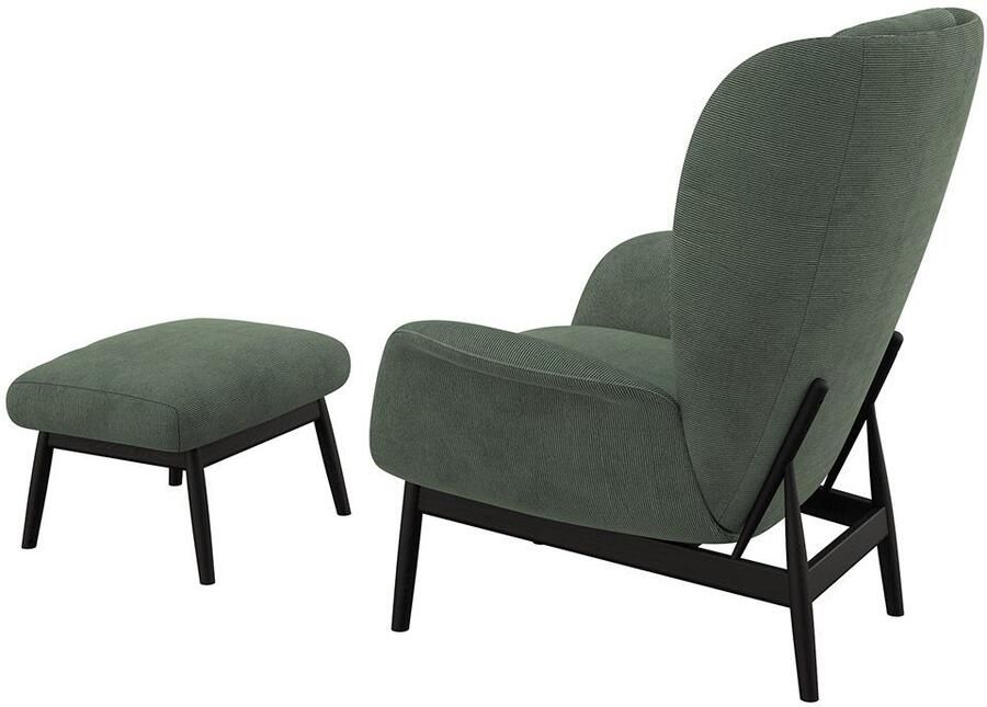 FLEXLUX Oorfauteuil Padova Scandic design fauteuil eersteklas zit- en feelgoodcomfort Stijl & comfort organische vorm geïntegreerde lendensteun zwarte voet - Foto 5