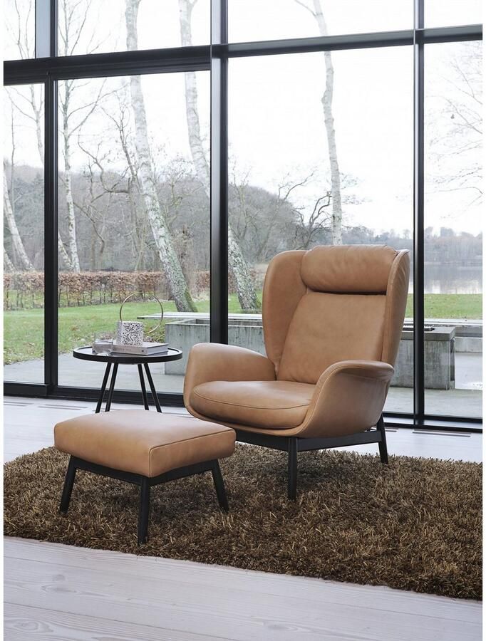 FLEXLUX Oorfauteuil Padova Scandic design fauteuil eersteklas zit- en feelgoodcomfort Stijl & comfort organische vorm geïntegreerde lendensteun zwarte voet - Foto 4
