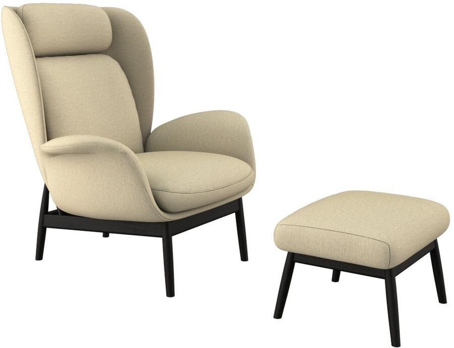 FLEXLUX Oorfauteuil Padova Scandic design fauteuil eersteklas zit- en feelgoodcomfort Stijl & comfort organische vorm geïntegreerde lendensteun zwarte voet - Foto 3