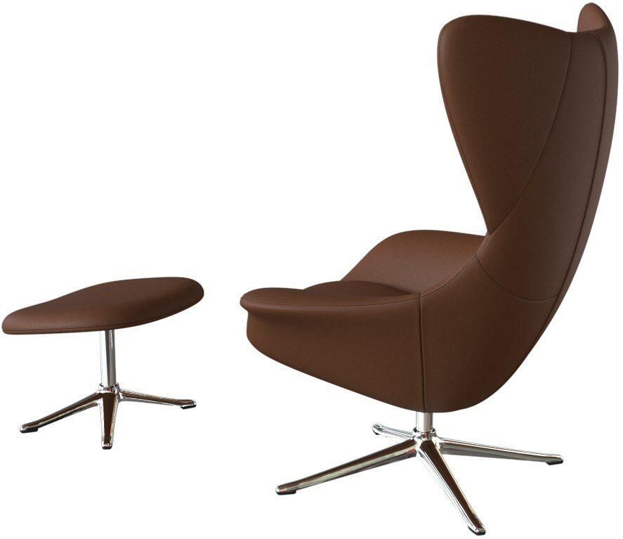 FLEXLUX Oorfauteuil Stilo relaxstoel TV-stoel Solitaire stijlicoon draaibaar aluminium basis - Foto 4