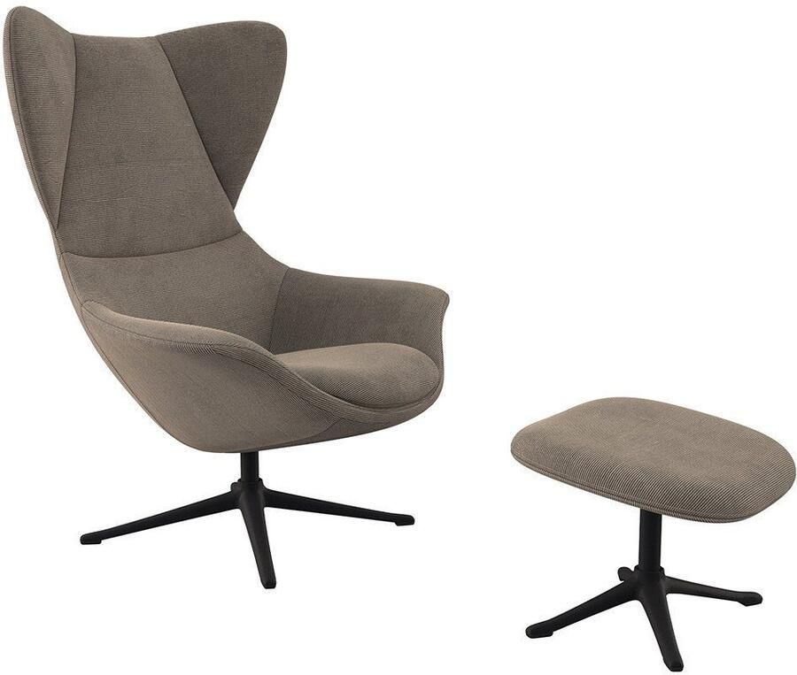 FLEXLUX Oorfauteuil Stilo relaxstoel TV-stoel Solitaire stijlicoon draaibaar zwarte poot - Foto 2