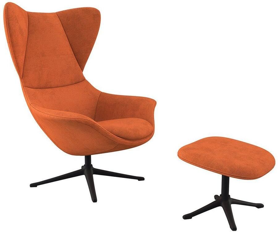 FLEXLUX Oorfauteuil Stilo relaxstoel TV-stoel Solitaire stijlicoon draaibaar zwarte poot - Foto 3