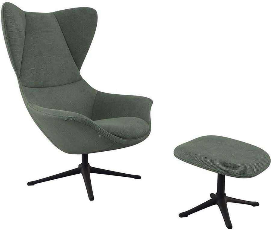 FLEXLUX Oorfauteuil Stilo relaxstoel TV-stoel Solitaire stijlicoon draaibaar zwarte poot - Foto 2