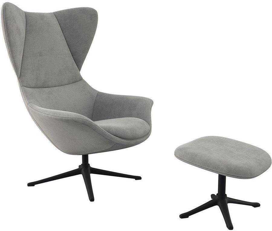 FLEXLUX Oorfauteuil Stilo relaxstoel TV-stoel Solitaire stijlicoon draaibaar zwarte poot - Foto 2