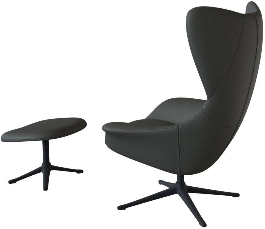 FLEXLUX Oorfauteuil Stilo relaxstoel TV-stoel Solitaire stijlicoon draaibaar zwarte poot - Foto 4