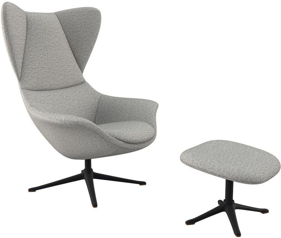 FLEXLUX Oorfauteuil Stilo relaxstoel TV-stoel Solitaire stijlicoon draaibaar zwarte poot - Foto 2
