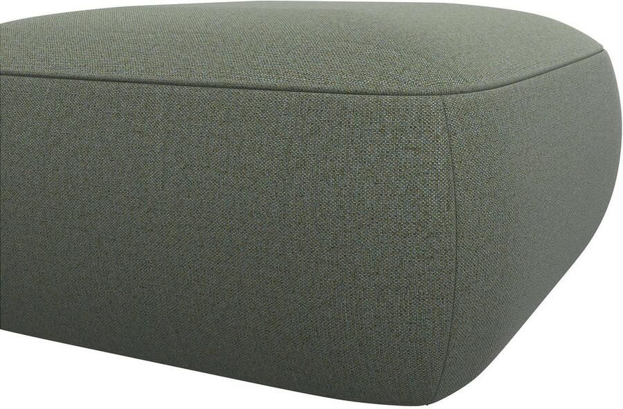 FLEXLUX Poef Torino rond laag bij de grond zitpoef stoffeerpoef Modern organisch poefontwerp koudschuim golfondersteuning