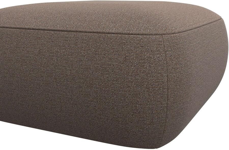 FLEXLUX Poef Torino rond laag bij de grond zitpoef stoffeerpoef Modern organisch poefontwerp koudschuim golfondersteuning