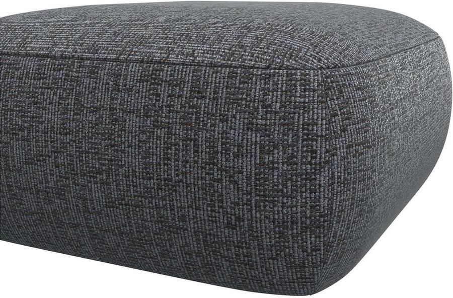 FLEXLUX Poef Torino rond laag bij de grond zitpoef stoffeerpoef Modern organisch poefontwerp koudschuim golfondersteuning