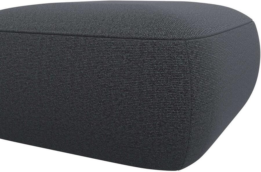 FLEXLUX Poef Torino rond laag bij de grond zitpoef stoffeerpoef Modern organisch poefontwerp koudschuim golfondersteuning