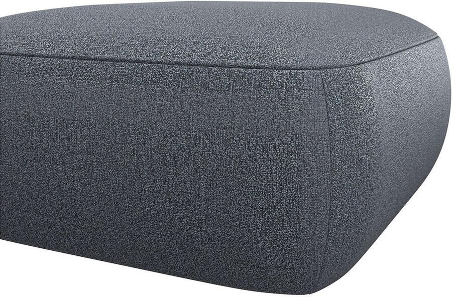 FLEXLUX Poef Torino rond laag bij de grond zitpoef stoffeerpoef Modern organisch poefontwerp koudschuim golfondersteuning