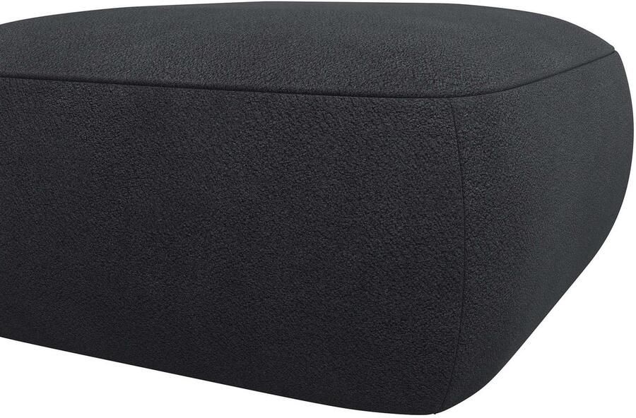 FLEXLUX Poef Torino rond laag bij de grond zitpoef stoffeerpoef Modern organisch poefontwerp koudschuim golfondersteuning