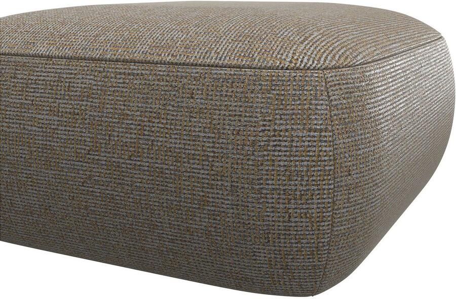 FLEXLUX Poef Torino rond laag bij de grond zitpoef stoffeerpoef Modern organisch poefontwerp koudschuim golfondersteuning