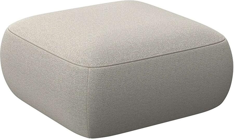 FLEXLUX Poef Torino rond laag bij de grond zitpoef stoffeerpoef Modern organisch poefontwerp koudschuim golfondersteuning - Foto 2