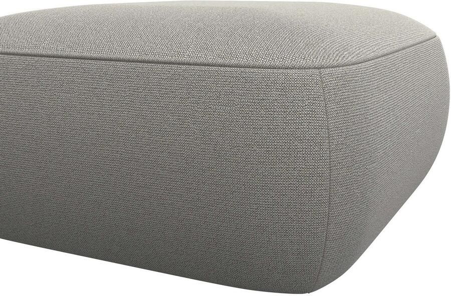 FLEXLUX Poef Torino rond laag bij de grond zitpoef stoffeerpoef Modern organisch poefontwerp koudschuim golfondersteuning