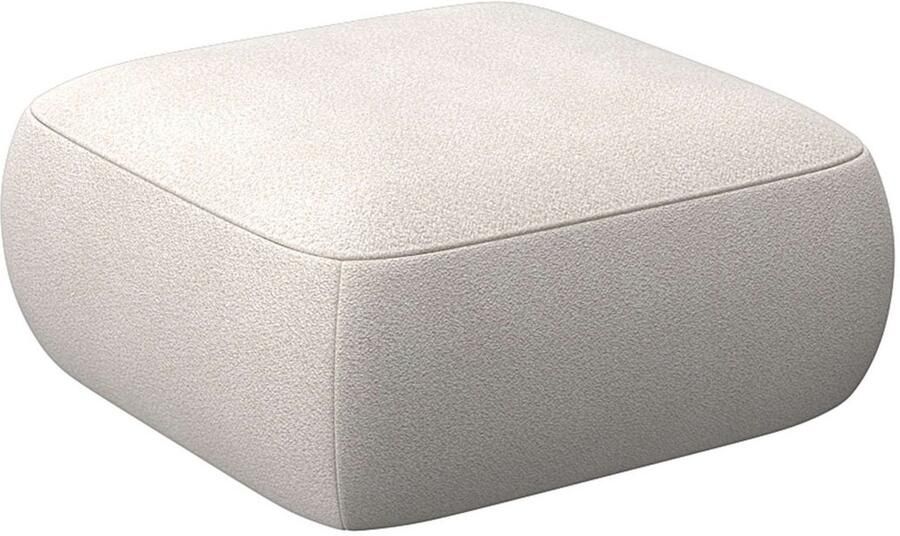 FLEXLUX Poef Torino rond laag bij de grond zitpoef stoffeerpoef Modern organisch poefontwerp koudschuim golfondersteuning - Foto 2