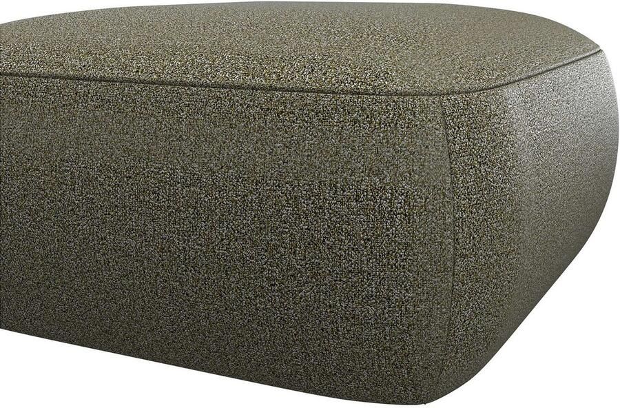 FLEXLUX Poef Torino rond laag bij de grond zitpoef stoffeerpoef Modern organisch poefontwerp koudschuim golfondersteuning