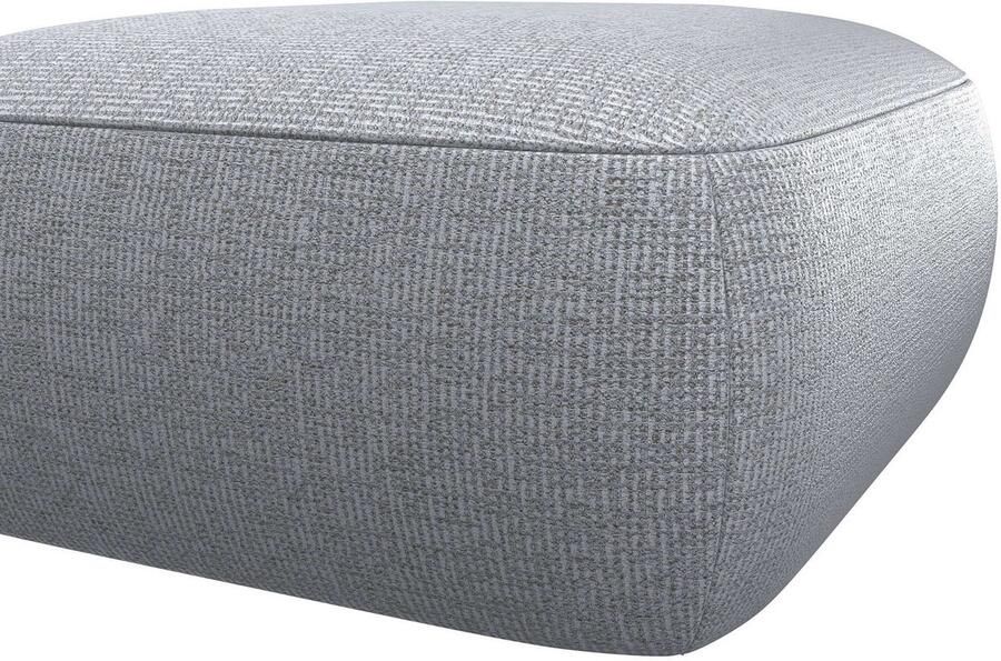 FLEXLUX Poef Torino rond laag bij de grond zitpoef stoffeerpoef Modern organisch poefontwerp koudschuim golfondersteuning